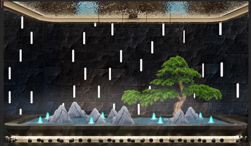Simulated green landscape tree